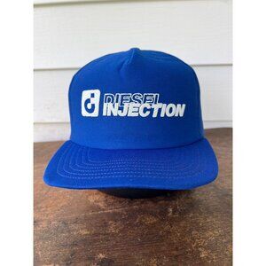 Vintage Diesel Injection Snapback Hat Blue X3